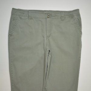 FADED GLORY Size 18 Womens OLIVE Army Green‎ STRETCH Twill Cropped CAPRI Pants